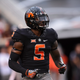 Oklahoma State corner back Kemah Siverand runs down field prior to an NCAA college football game in Stillwater, Okla., Saturday, Sept. 8, 2018.